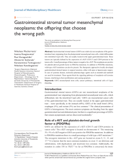 Gastrointestinal stromal tumor mesenchymal neoplasms: the