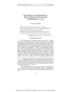 the price of experience: the constitution after
