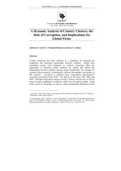 A Dynamic Analysis of Country Clusters, the Role of Corruption, and