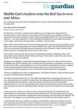 Middle East`s leaders cross the Red Sea to woo east Africa