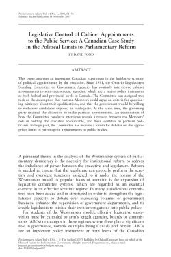 Legislative Control of Cabinet Appointments to
