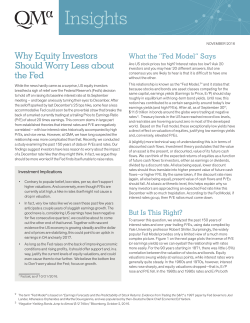 So, What`s Really Going On? - Quantitative Management Associates