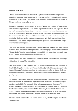 Moreton Show 2014 The sun shone on the Moreton Show on 6th