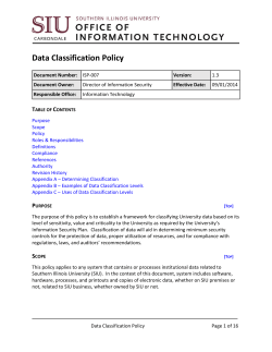 Data Classification Policy - Office of Information Technology