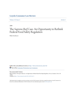 The Supreme Beef Case: An Opportunity to