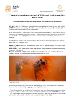 Thomson Reuters Foundation and BCFN Launch Food