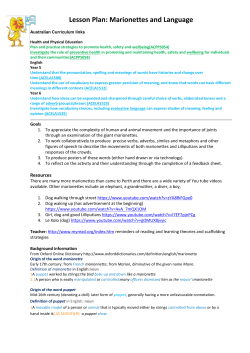 Lesson Plan: Marionettes and Language