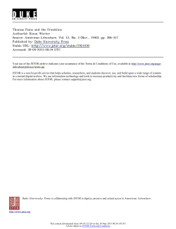 Thomas Paine and the Franklins Author(s): Dixon Wecter Source