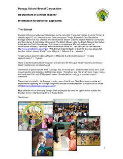 Panaga School Brunei Darussalam Recruitment of a
