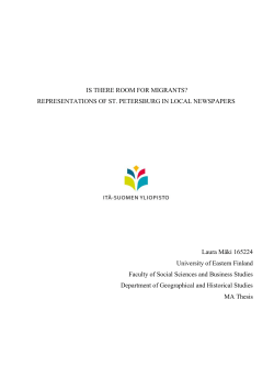 IS THERE ROOM FOR MIGRANTS? REPRESENTATIONS OF ST