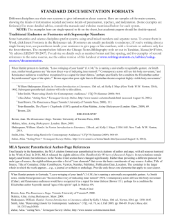 Standard Documentation Formats