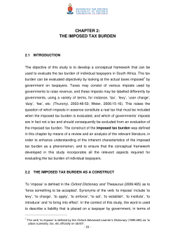 CHAPTER 2: THE IMPOSED TAX BURDEN