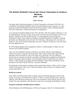 The British Methodist Church and African