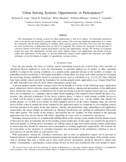 Urban Sensing Systems: Opportunistic or Participatory?