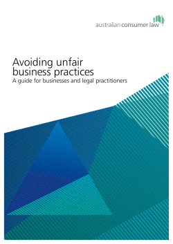 Avoiding unfair business practices - a guide for businesses