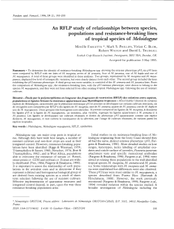 An RFLP study of relationships between species, populations and