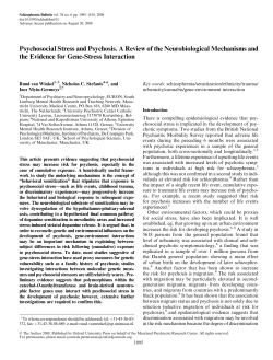 Psychosocial Stress and Psychosis. A Review of