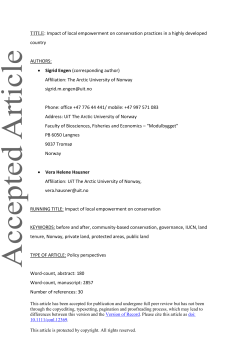 Impact of Local Empowerment on Conservation Practices in a Highly
