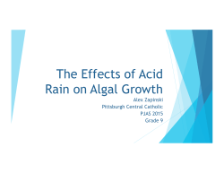 Alex Zapinski CCHS The Effects of Acid Rain on Algal Growth