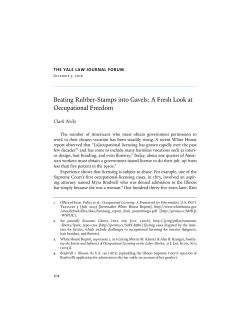 Occupational Freedom - The Yale Law Journal