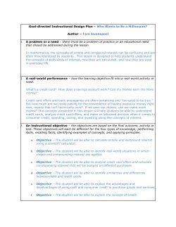 Goal-directed Instructional Design Plan &ndash; Who Wants to Be a