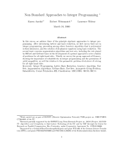 Non-Standard Approaches to Integer Programming