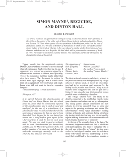 simon mayne , regicide, and dinton hall