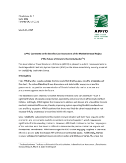 APPrO Comments on the Benefits Case Assessment of the Market