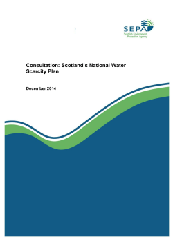 Consultation: Scotland`s National Water Scarcity Plan