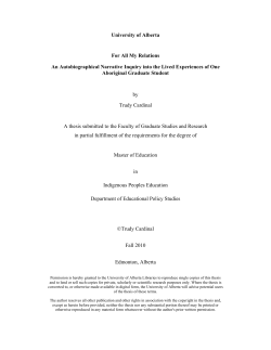For All My Relations An Autobiographical Narrative Inquiry into the