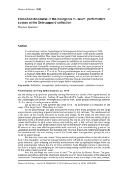 Embodied discourse in the bourgeois museum: performative spaces