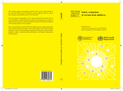 Safety evaluation of certain food additives