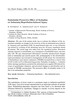 Endothelial Protective Effect of Stobadine on Ischaemia/Reperfusion