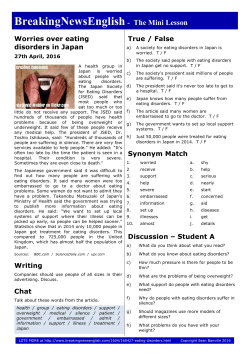 Eating Disorders - Breaking News English