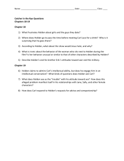 Catcher in the Rye Questions Chapters 18