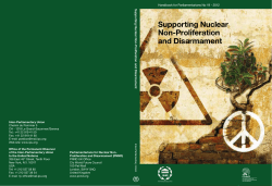 Supporting Nuclear Non-Proliferation and Disarmament