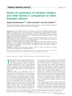 Sense of coherence of reindeer herders and other Samis in