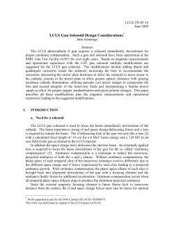 LCLS Gun Solenoid Design Considerations