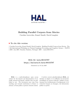 Building Parallel Corpora from Movies