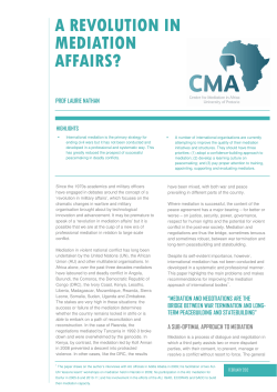 a revolution in mediation affairs?