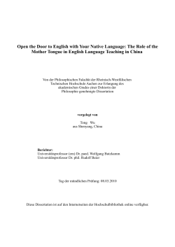 Open the Door to English with Your Native Language - RWTH