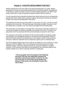Chapter 6 - ATHLETIC DEVELOPMENT FOR GOLF