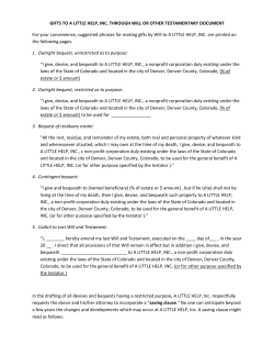 Suggested Will Language Guide