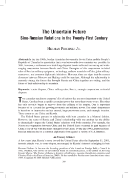 The Uncertain Future: Sino-Russian Relations in the Twenty