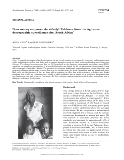 Does money empower the elderly? Evidence