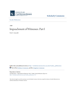 Impeachment of Witnesses: Part I