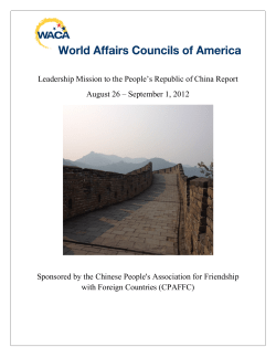 China (August) - World Affairs Councils of America