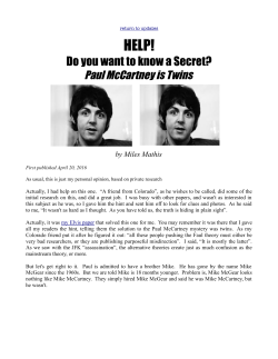 HELP! Do you want to know a Secret? Paul
