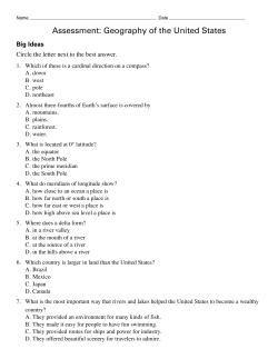 Assessment: Geography of the United States