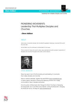 PIONEERING MOVEMENTS: Leadership That Multiplies Disciples